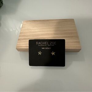 Rachel Zoe 14k Yellow Gold Small Star Earrings NWT